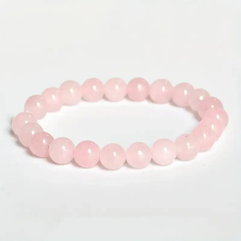 8mm Natural Rose Quartz Crystal Bead Bracelet Wholesale