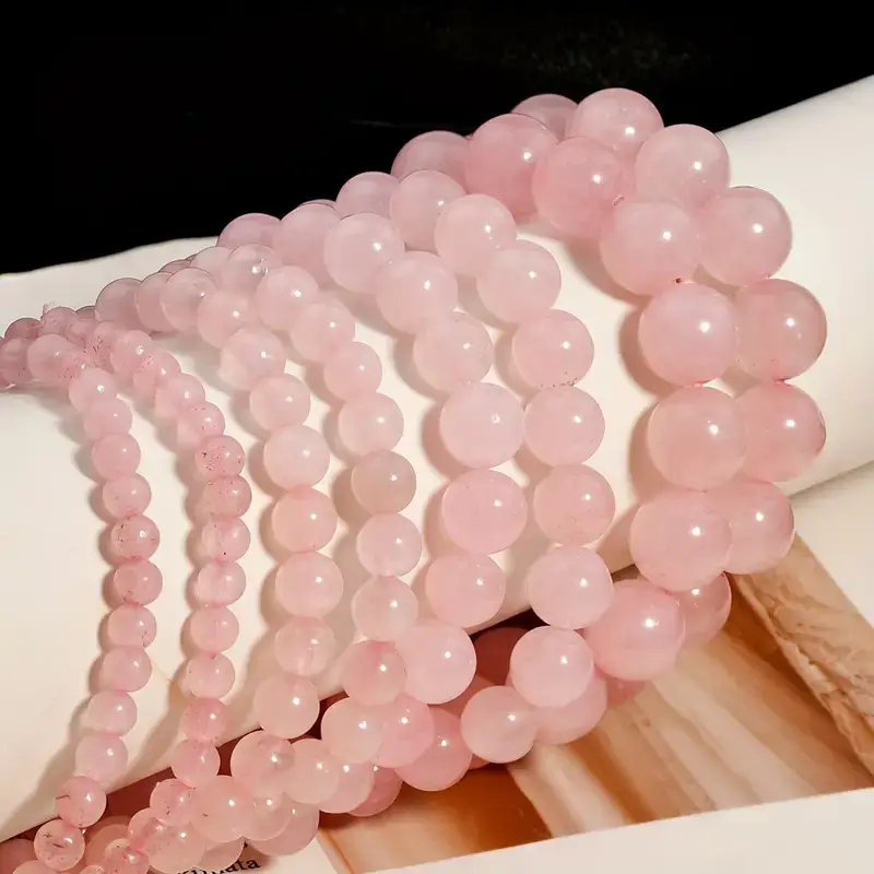 46810mm Natural Rose Quartz Crystal Bead Bracelet Wholesale