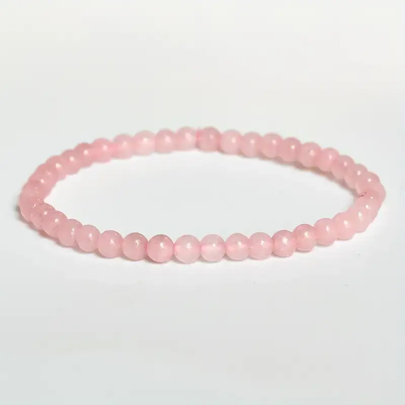4mm Natural Rose Quartz Crystal Bead Bracelet Wholesale