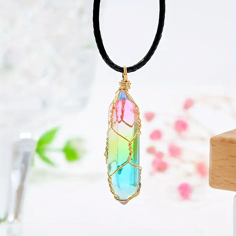 Diamond Pendant Geometric Crystal Necklace for Women