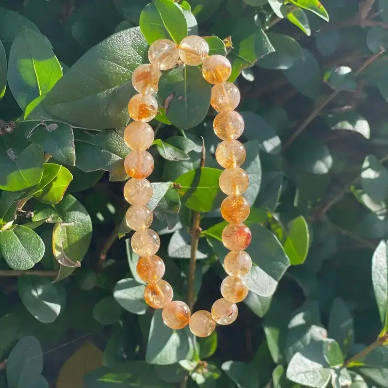 Alternative view of Round Shaped Handmade Natural Citrine Stone Bracelet​ Elegant Ideal for Gift