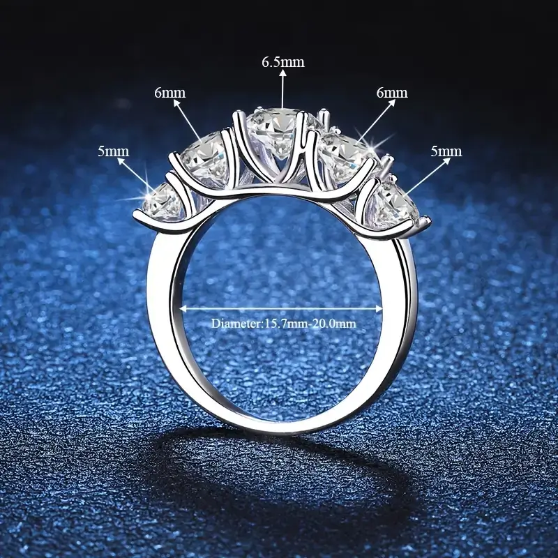 3.6 Carat Moissanite Ring 925 Sterling Silver - Image 5