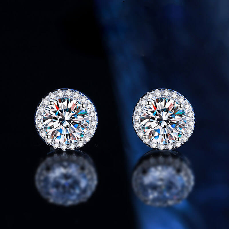 Women's Delicate Round Moissanite Earrings Wholesale