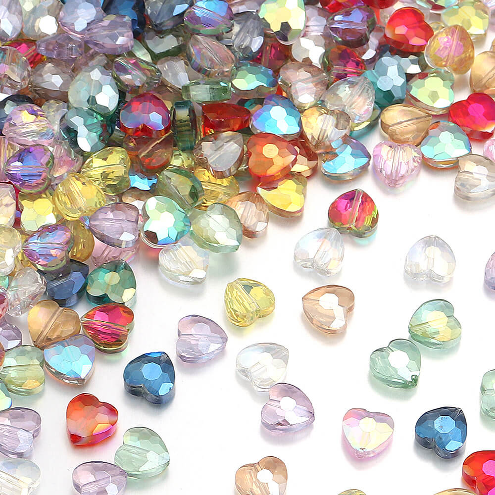 Crystal heart shaped DIY Necklaces Beads Phone Charms