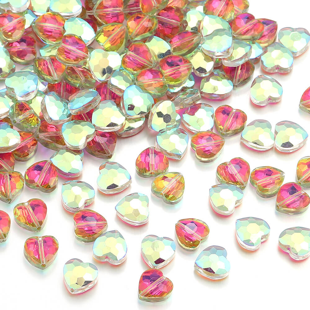 Crystal heart shaped DIY Necklaces Beads Phone Charms-B