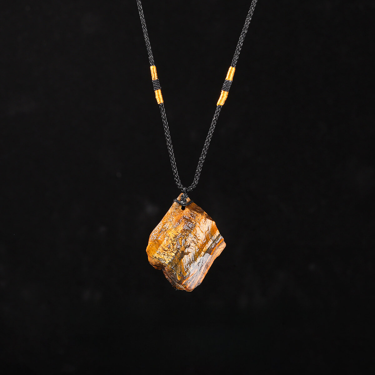 Irregular Natural Crystal Raw Stone Necklace tiger eye