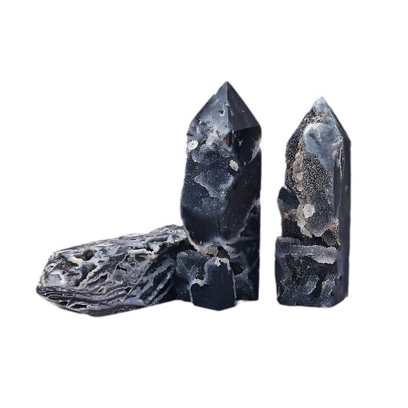 Natural Black Sphalerite Crystal Tower - Image 5