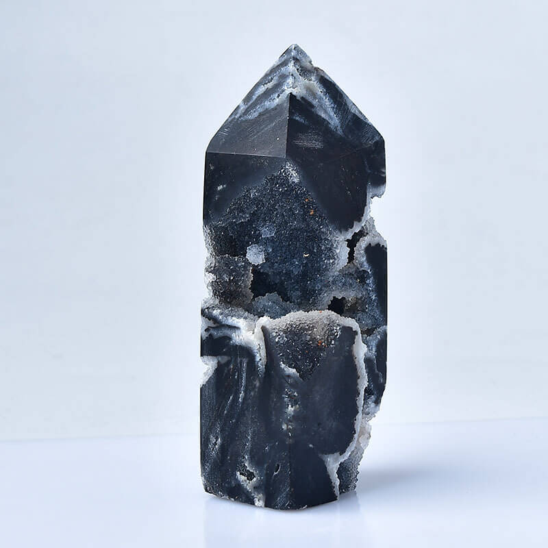 Natural Black Sphalerite Crystal Tower - Image 4