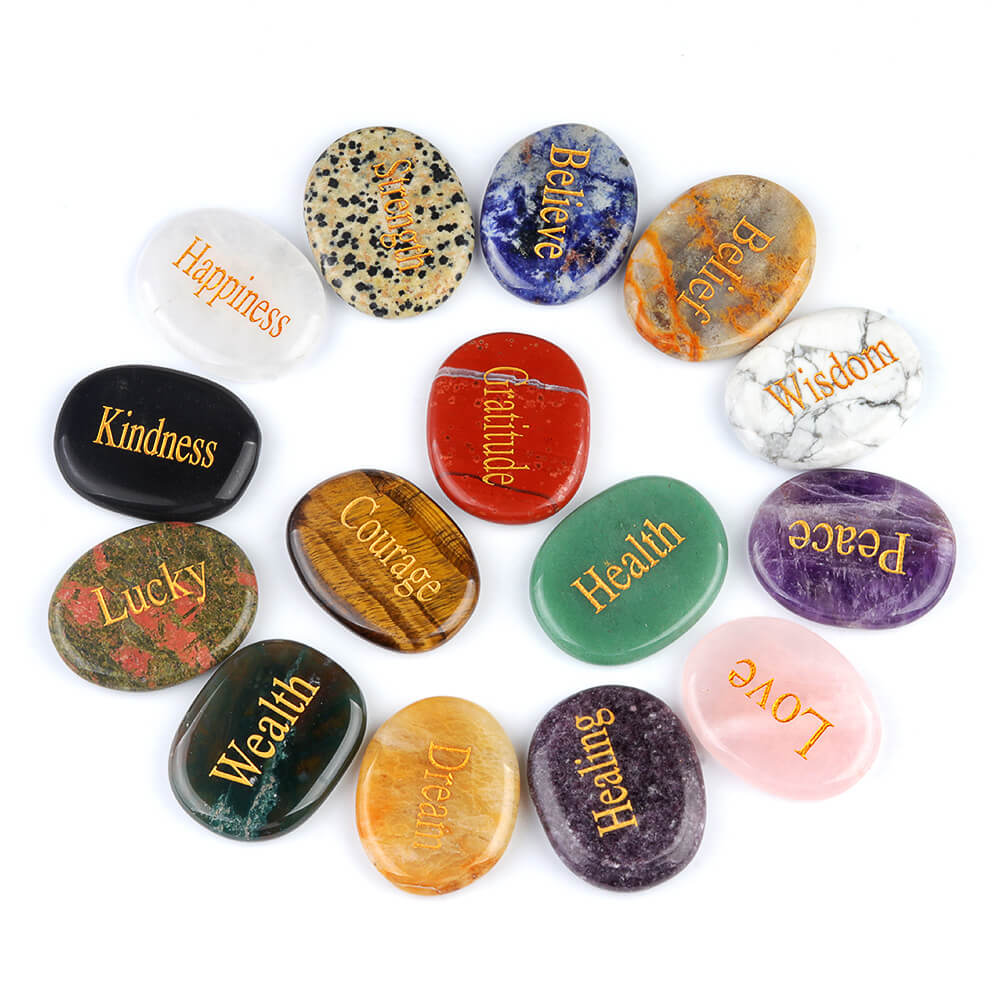 Oval Engraved Inspirational Stones