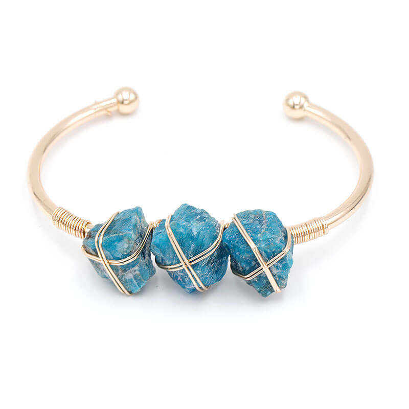 Vintage Boho Style Raw Stone Bracelet Blue turquoise