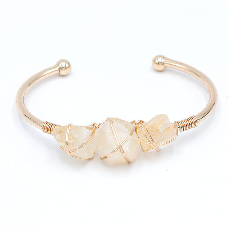 Vintage Boho Style Raw Stone Bracelet citrine