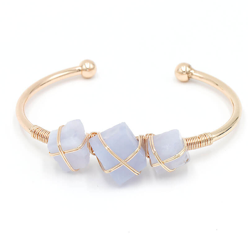 Vintage Boho Style Raw Stone Bracelet purple agate