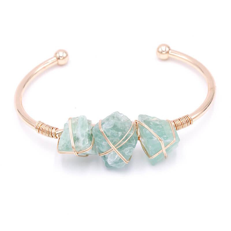 Vintage Boho Style Raw Stone Bracelet Amazonite