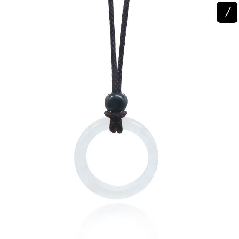Natural Crystal Ring Pendant Necklace Clear Quartz