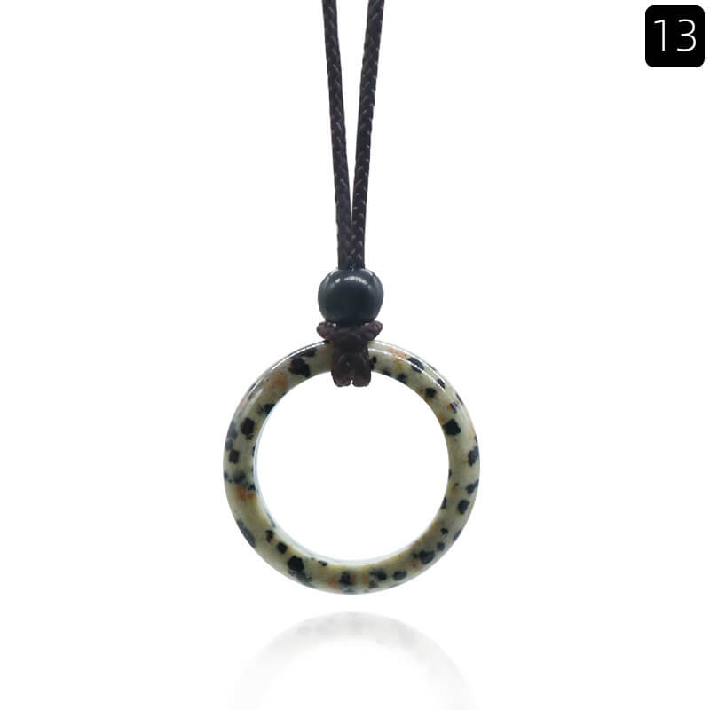 Natural Crystal Ring Pendant Necklace - Image 6