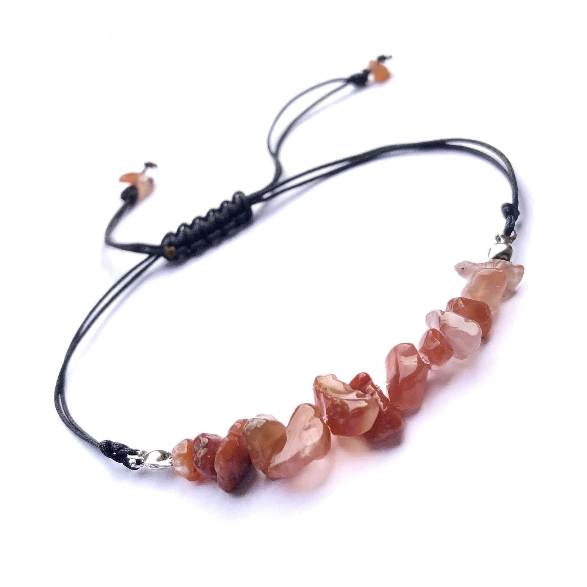 Natural Gemstones Hand Woven Bracelets red agate