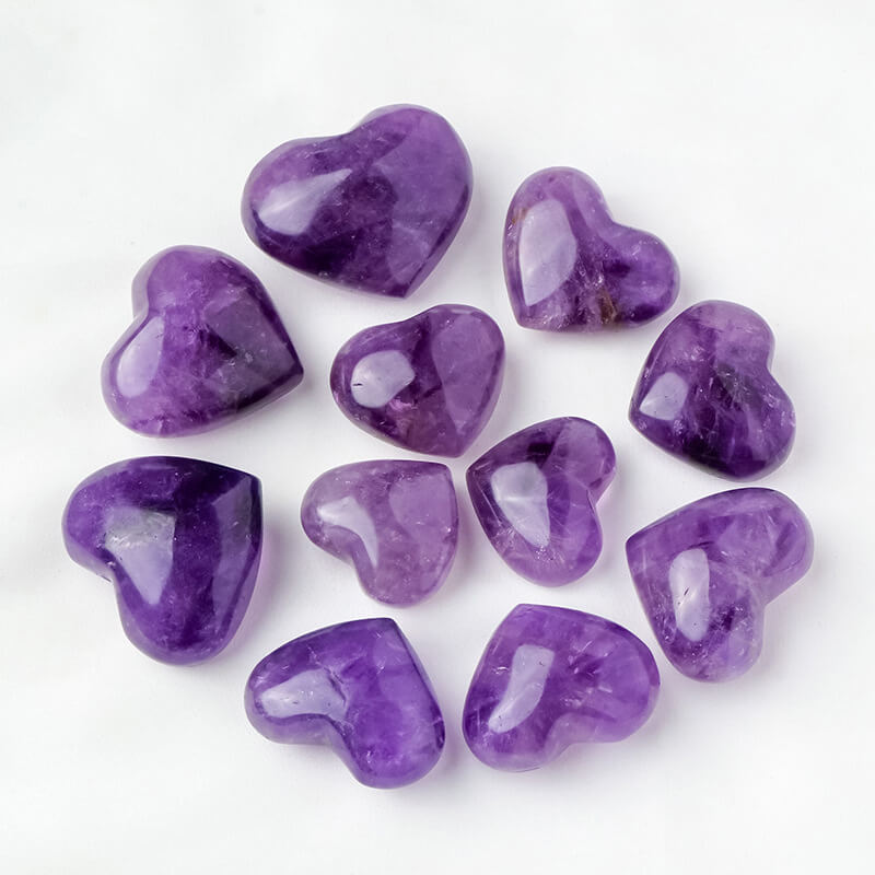 3-6cm Amethyst Heart Crystal Semi-Gemstone Wholesale