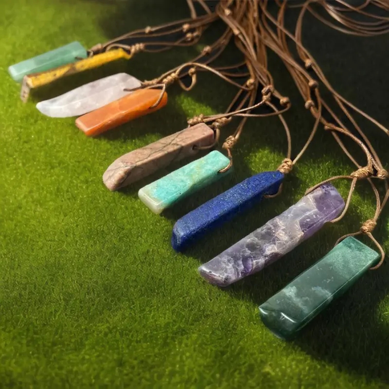 10Pcs Natural Stone Pendant Necklaces Wholesale