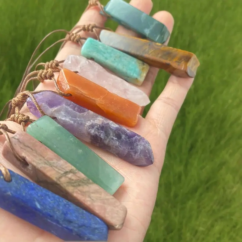 10Pcs Natural Stone Pendant Necklaces Wholesale - Image 4