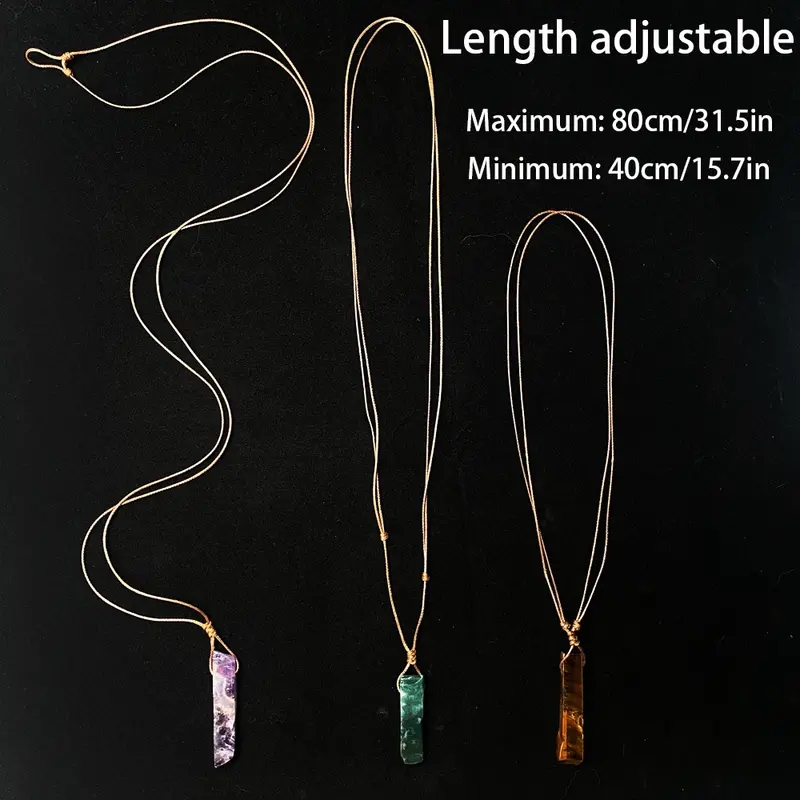 10Pcs Natural Stone Pendant Necklaces Wholesale - Image 5