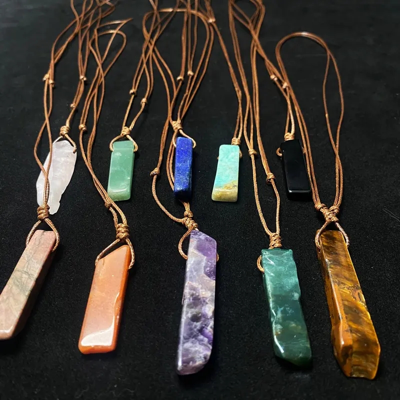 10Pcs Natural Stone Pendant Necklaces Wholesale - Image 9