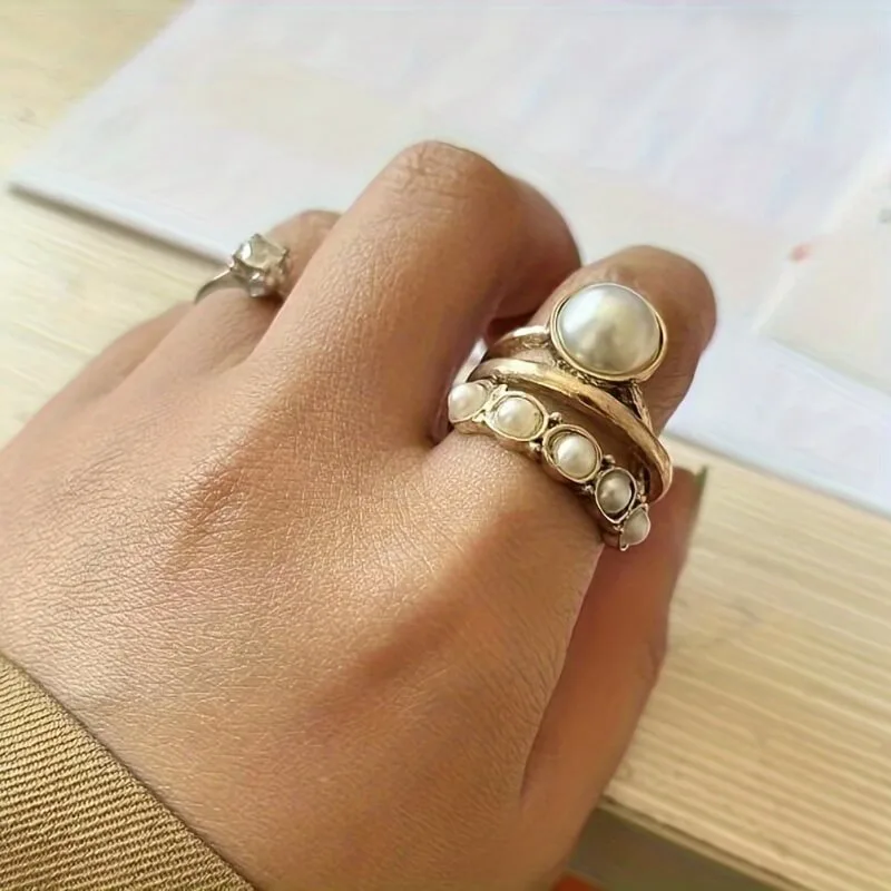Healing Unique Pearl Rings With Crystal