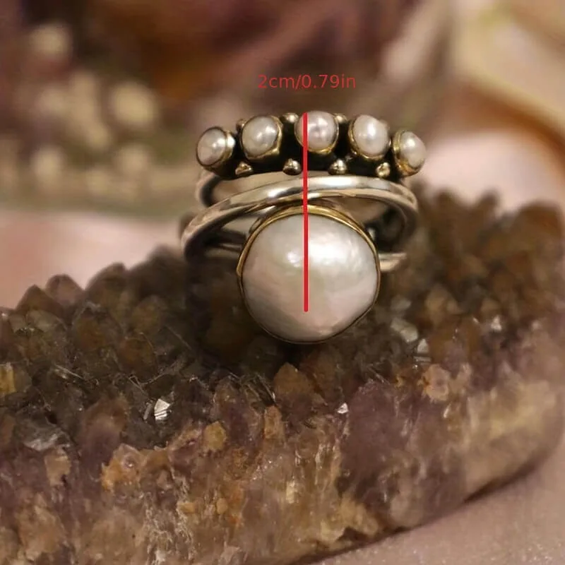 Healing Unique Pearl Rings With Crystal
