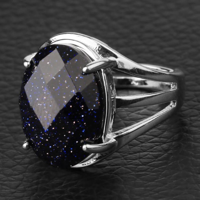 Egg Shape Stone Crystal Rings Jewelry Wholesale