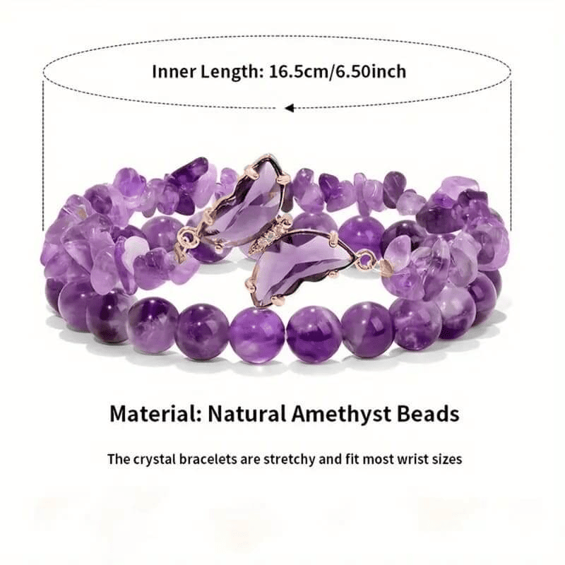 2pcs Butterfly Crystal Bracelets For Women