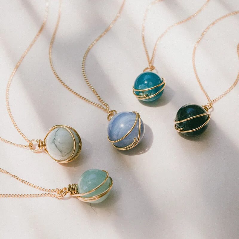 Natural Crystal Ball Necklace Wholesale-11 Styles