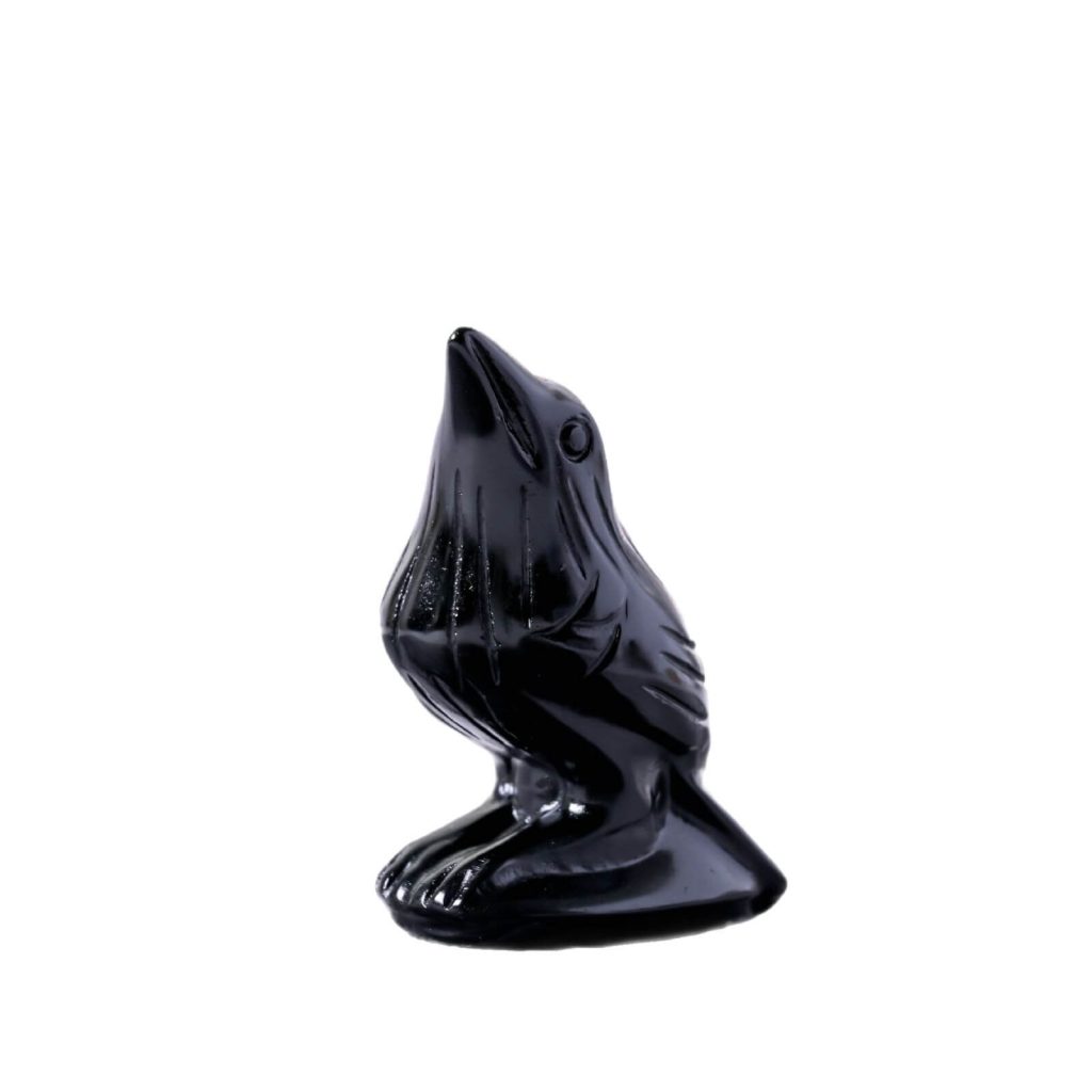 Crow Crystal Home Decorations With Obsidian